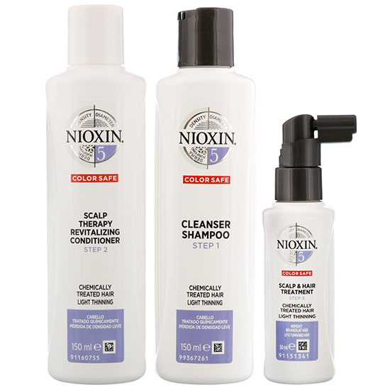 Nioxin 3d Care System System 5 3 Part System Kit For Chemically Treated Hair & Light Thinning