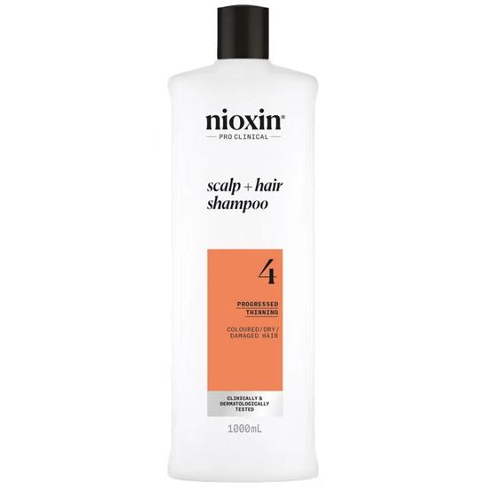 Nioxin Scalp & Hair Thickening System 4 Shampoo For Coloured, Dry & Damaged Hair With Progressed Thinning