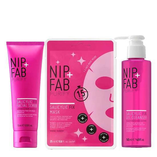 NIP+FAB Salicylic Acid Clear The Decks Kit Salicylic Gel Cleanser + Scrub + Sheet Mask