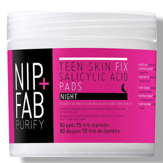 NIP+FAB Teen Skin Fix Salicylic Acid Night Pads 60 Pads