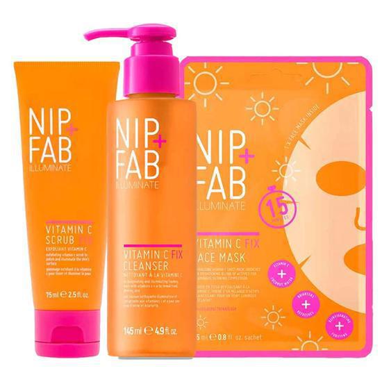 NIP+FAB Vitamin C Fix Give The Glow Kit Vitamin C Scrub + Gel Cleanser + Sheet Mask
