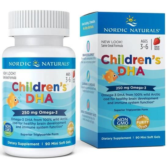 Nordic Naturals Children's DHA, 250mg Omega-3 Strawberry