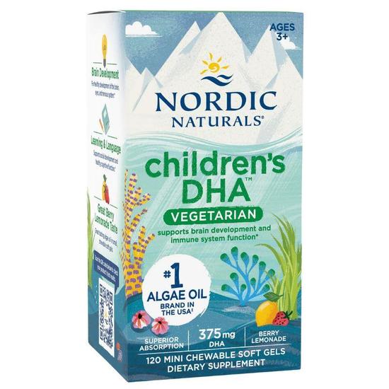 Nordic Naturals Children's DHA Vegetarian 375mg Berry Lemonade Chewables 120 Chewables