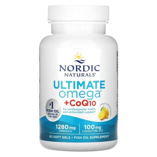 Nordic Naturals Ultimate Omega + CoQ10 1280mg Lemon Softgels 60 Softgels