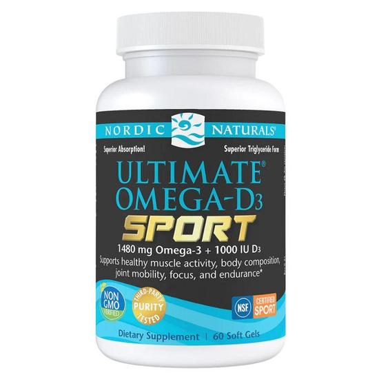 Nordic Naturals Ultimate Omega-D3 Sport 1480mg Lemon Softgels 60 Softgels