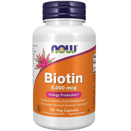 NOW Foods Biotin 5000mcg Capsules 120 Capsules