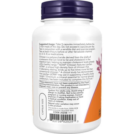 NOW Foods Chitosan 500mg Plus Chromium Capsules 240 Capsules