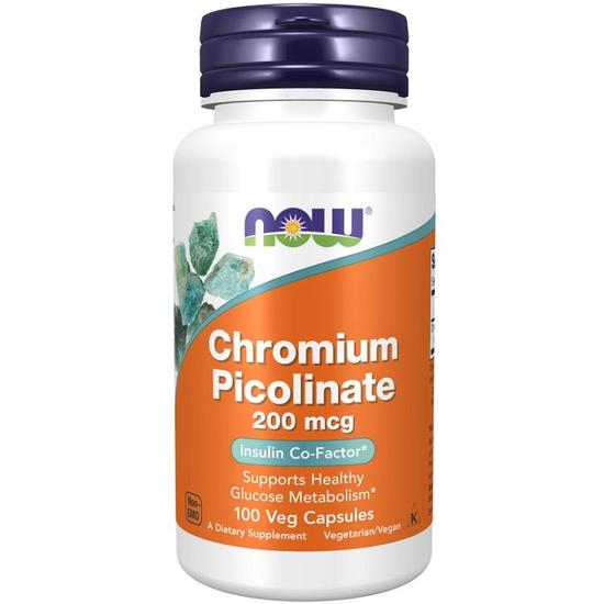 NOW Foods Chromium Picolinate 200mcg Capsules 100 Capsules