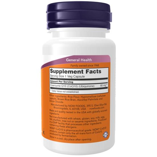 NOW Foods CoQ10 60mg Capsules 60 Capsules