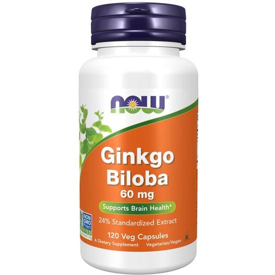 NOW Foods Ginkgo Biloba 60mg Capsules 120 Capsules