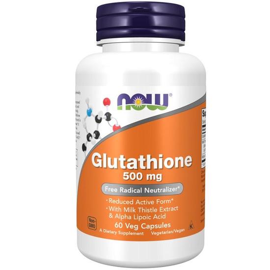 NOW Foods Glutathione With Milk Thistle Extract & Alpha Lipoic Acid 500mg Capsules