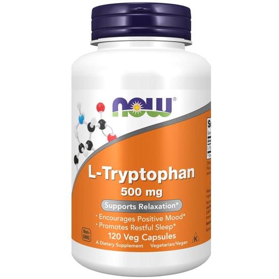NOW Foods L-Tryptophan 500mg Capsules 120 Capsules