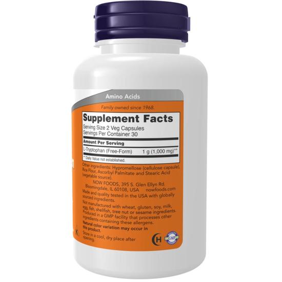 NOW Foods L-Tryptophan 500mg Capsules 60 Capsules