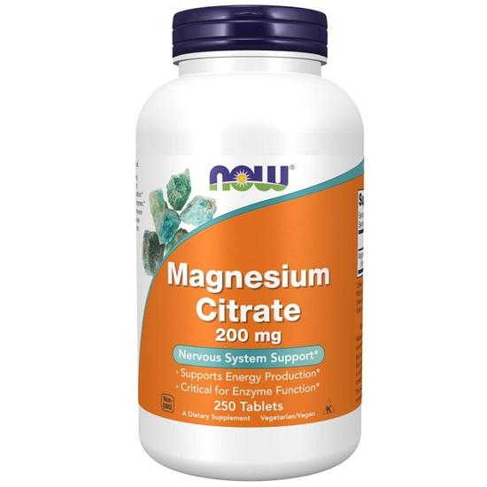 NOW Foods Magnesium Citrate 200mg Tablets 250 Tablets