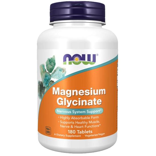 NOW Foods Magnesium Glycinate Tablets 180 Tablets
