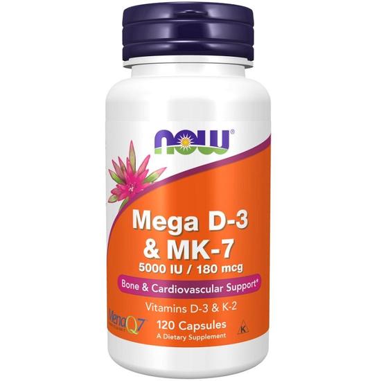 NOW Foods Mega D-3 & MK-7 Capsules 120 Capsules