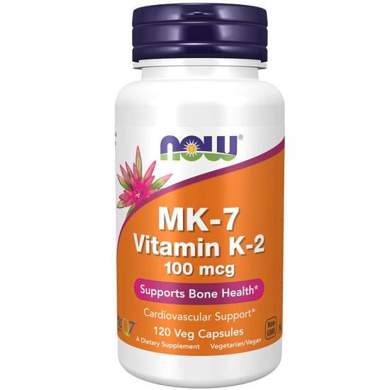 NOW Foods MK-7 Vitamin K-2 100mcg Capsules 120 Capsules