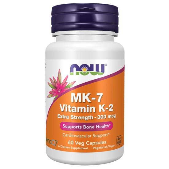 NOW Foods MK-7 Vitamin K-2 300mcg Extra Strength Capsules 60 Capsules