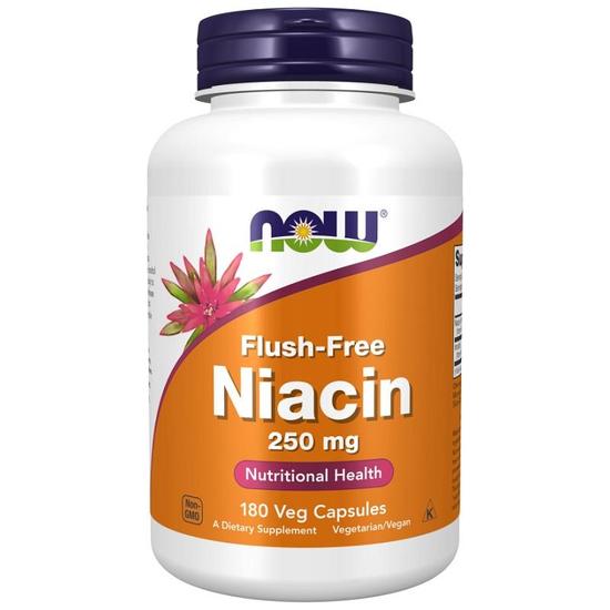 NOW Foods Niacin Flush-Free 250mg Capsules 180 Capsules