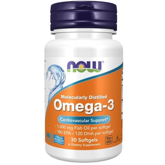 NOW Foods Omega-3 Molecularly Distilled Softgels