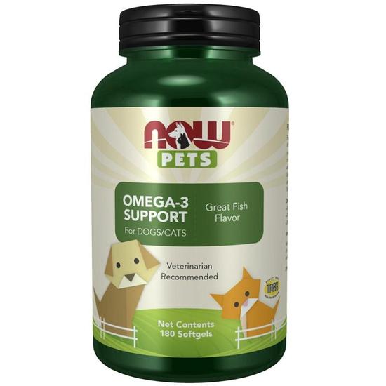 NOW Foods Pets Omega-3 Support Softgels 180 Softgels