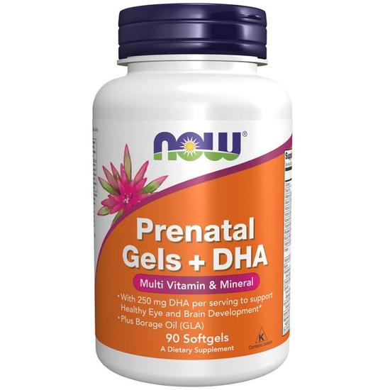 NOW Foods Prenatal Gels + DHA Softgels 90 Softgels