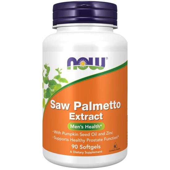 NOW Foods Saw Palmetto Extract With Pumpkin Seed Oil & Zinc 80mg Softgels 90 Softgels