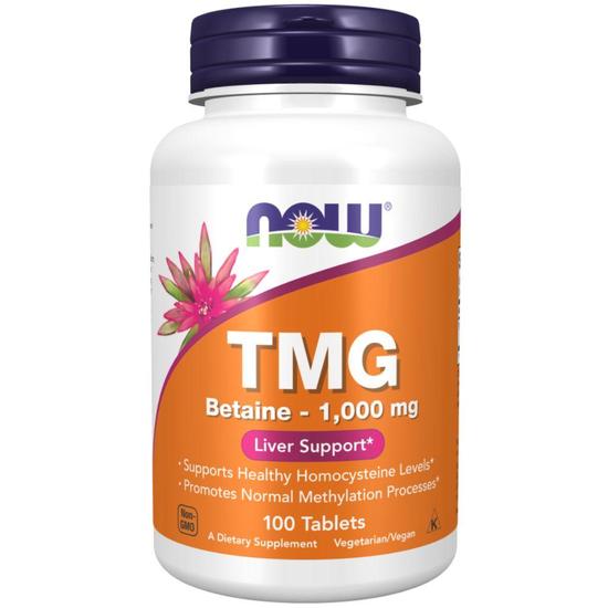 NOW Foods TMG Trimethylglycine 1000mg Tablets 100 Tablets