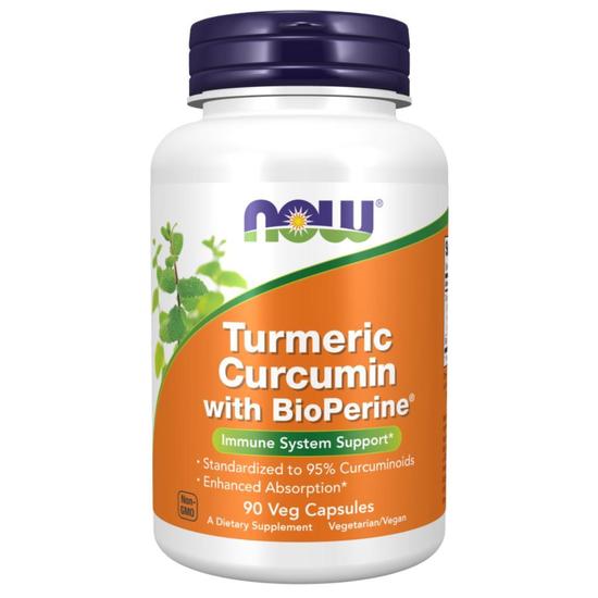NOW Foods Turmeric Curcumin With BioPerine Capsules 90 Capsules