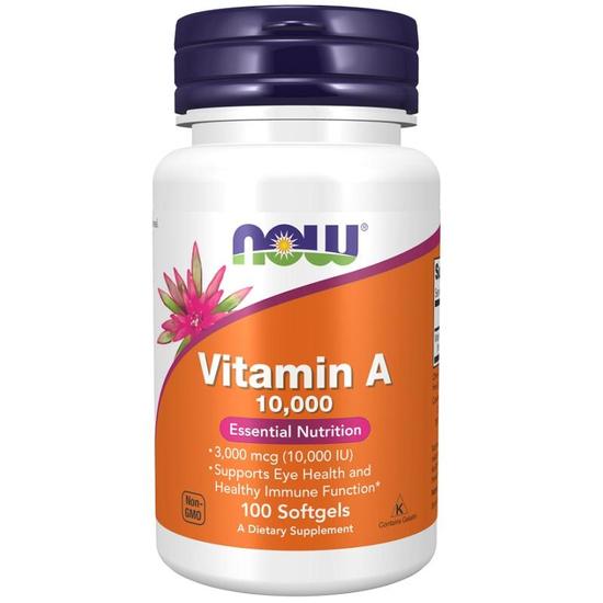 NOW Foods Vitamin A 10, 000iu Softgels 100 Softgels