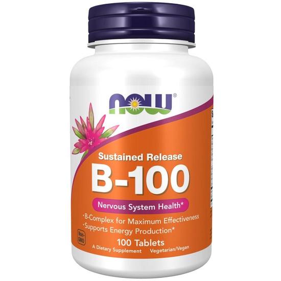 NOW Foods Vitamin B-100 Sustained Release Tablets 100 Tablets