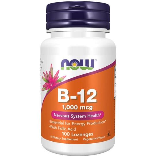NOW Foods Vitamin B-12 1000mcg Lozenges 100 Lozenges