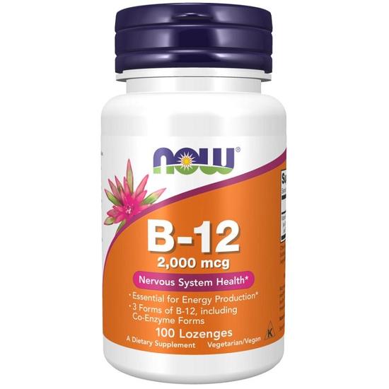 NOW Foods Vitamin B-12 2000mcg Lozenges 100 Lozenges