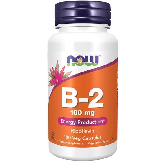 NOW Foods Vitamin B-2 Riboflavin 100mg Capsules 100 Capsules