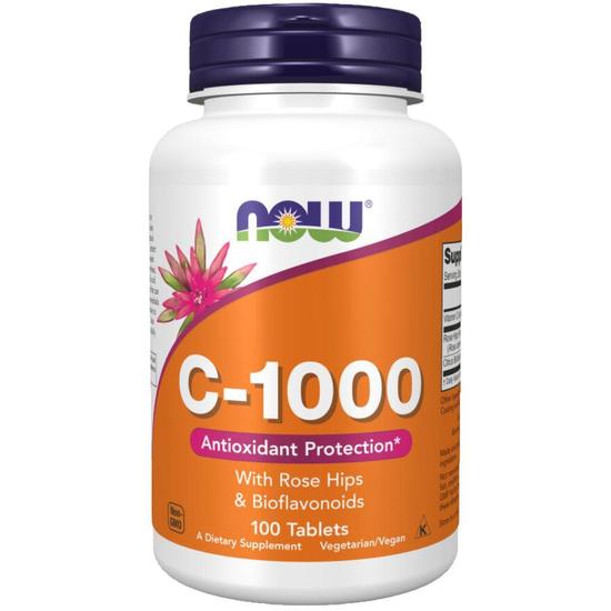 NOW Foods Vitamin C-1000 With Rose Hips & Bioflavonoids Tablets 100 Tablets