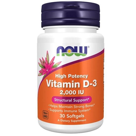 NOW Foods Vitamin D-3 2000iu Softgels 30 Softgels