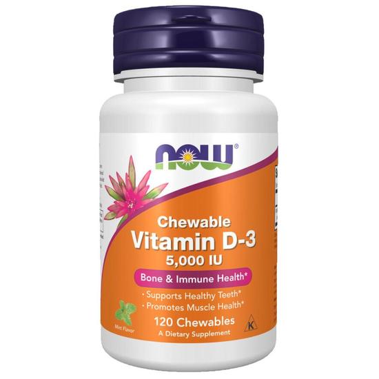 NOW Foods Vitamin D-3 5000iu Chewables 120 Chewables