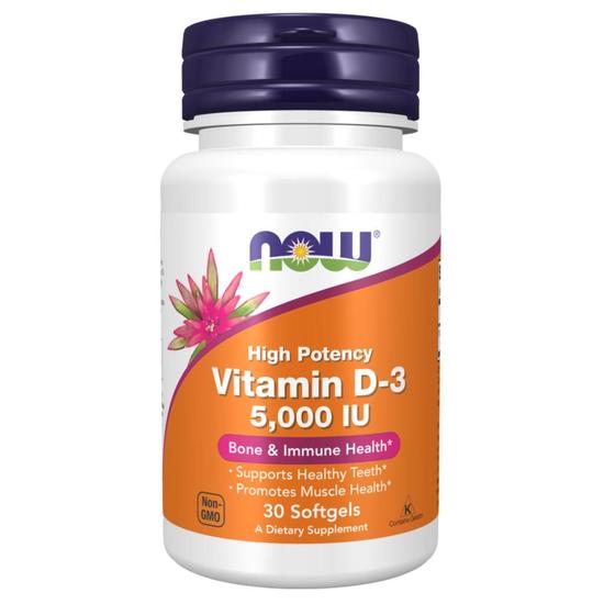 NOW Foods Vitamin D3 5000iu Softgels 30 Softgels