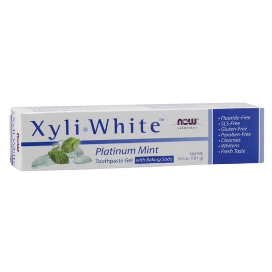 NOW Foods XyliWhite Platinum Mint Toothpaste Gel w/Baking Soda 181g