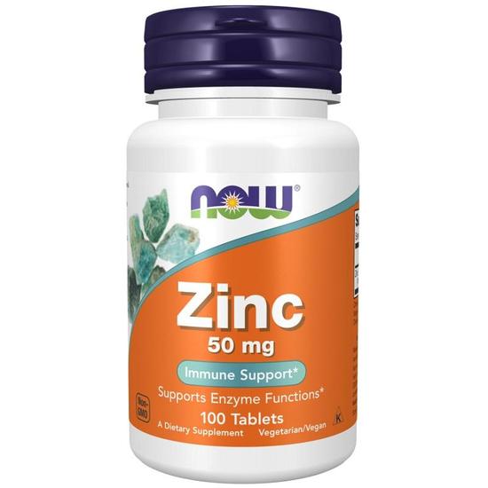 NOW Foods Zinc 50mg Tablets 100 Tablets