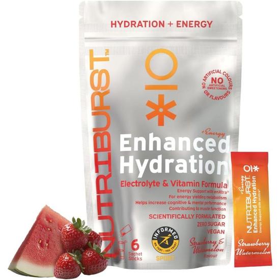 Nutriburst Enhanced Hydration + Energy Strawberry/Watermelon Sachets 6 Sachets