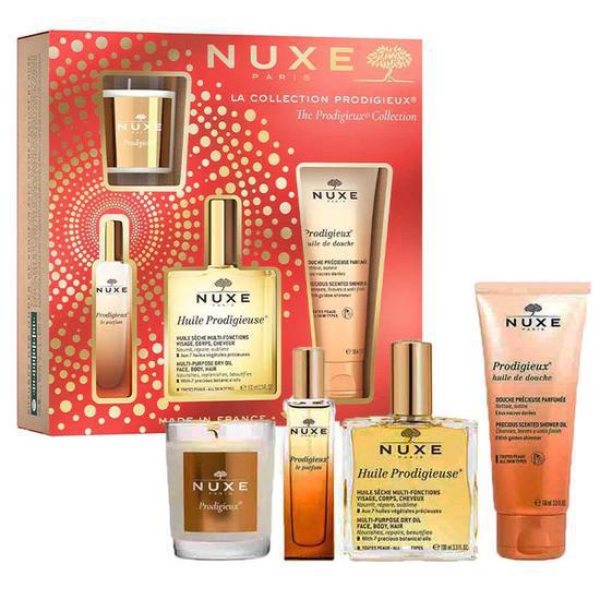 Nuxe The Prodigieux Collection Gift Set Huile Prodigieuse + Shower Oil + Perfume + Candle