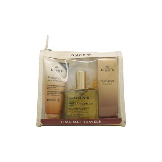 Nuxe Prodigieux Travel Exclusive Gift Set 100ml Shower Oil + 100ml Dry Oil + 30ml Eau De Parfum