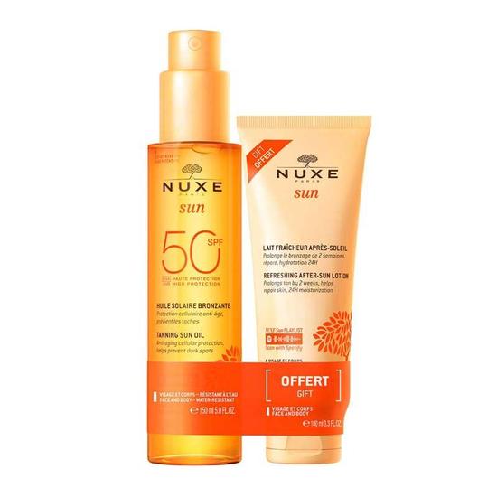 Nuxe Tanning Sun Oil SPF 50 Face & Body 150ml + Refreshing After-Sun Lotion 100ml