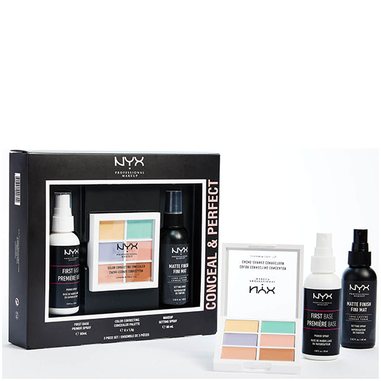 NYX Professional Makeup Conceal & Perfect Primer, 3c, & Setting Spray Gift Set