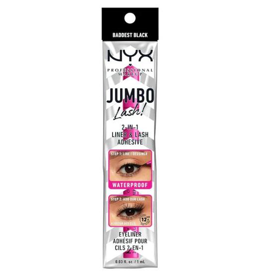 NYX Professional Makeup Jumbo Lash 2 In 1 Liner & Lash Adhesive 01 Baddest Black