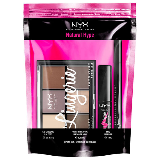 NYX Professional Makeup Natural Hype Eyeshadow, Eyeliner & Mascara Gift Set