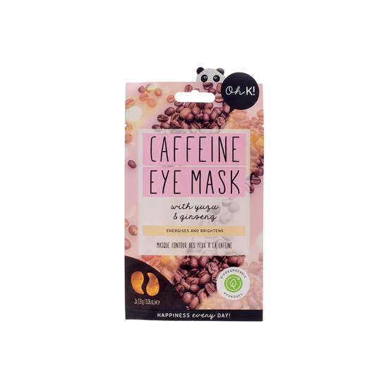 oh k! caffeine under eye mask, for puffy tired eyes, with added caffeine 15g