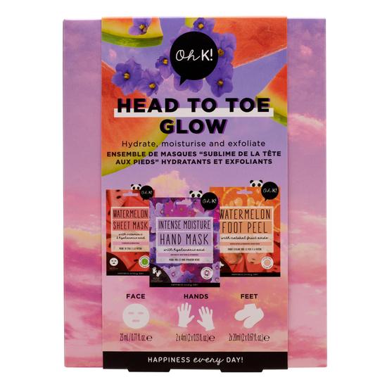oh k! head to toe glow mask & peel pamper set