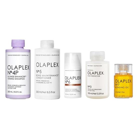 Olaplex No. 3, 4p, 5, 6 & 7 Blonde Set Perfector + Blonde Shampoo + Conditioner + Smoother + Oil